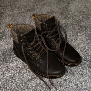 Dr. Martens Dark Brown Leather Lace-Up Ankle Booties